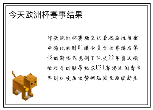 今天欧洲杯赛事结果